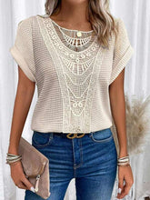LANEY | Women's plain lace T-shirt with batwing sleeves-2